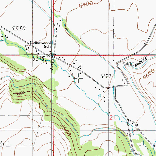 Topographic Map of 03S05E21BBD_01 Well, MT