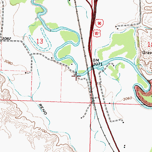 Topographic Map of 03S34E13DA__01 Well, MT