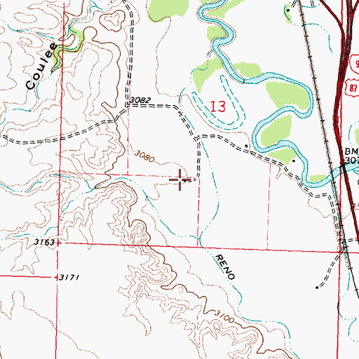 Topographic Map of 03S35E13CDAA01 Well, MT