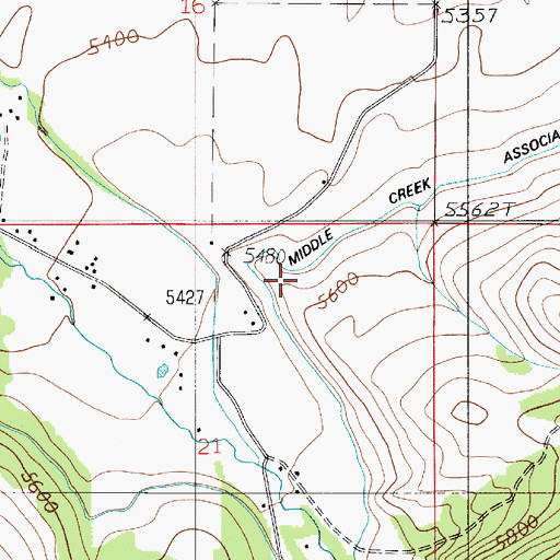 Topographic Map of 03S05E21AB__01 Well, MT