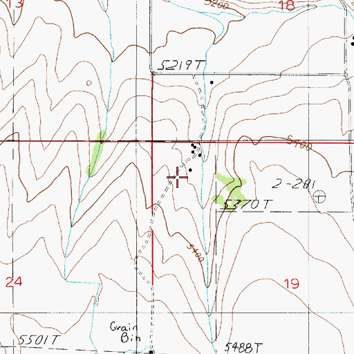 Topographic Map of 03S05E19BB__01 Spring, MT