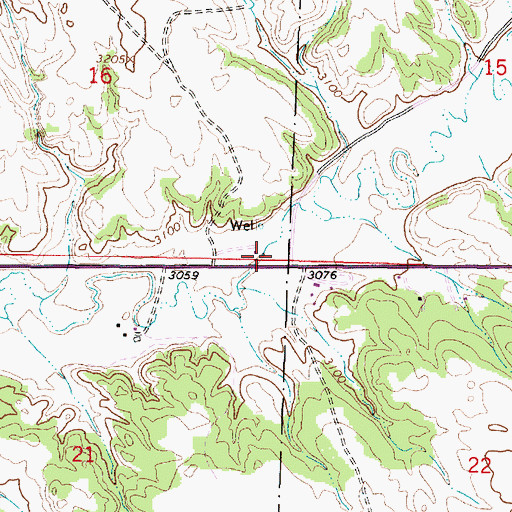 Topographic Map of 03S45E16DDDC01 Well, MT