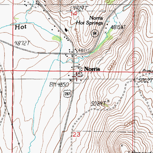 Topographic Map of 03S01W23ABBB01 Well, MT