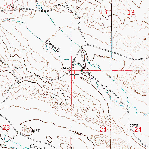 Topographic Map of 03S49E24BBBA01 Well, MT
