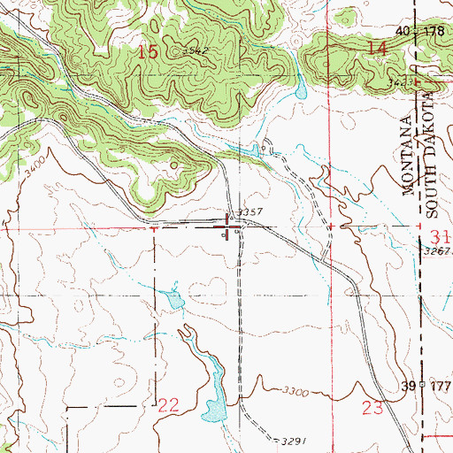 Topographic Map of 03S62E22ABAA01 Well, MT