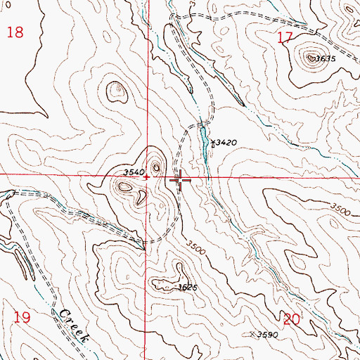 Topographic Map of 03S49E20BBAB01 Well, MT