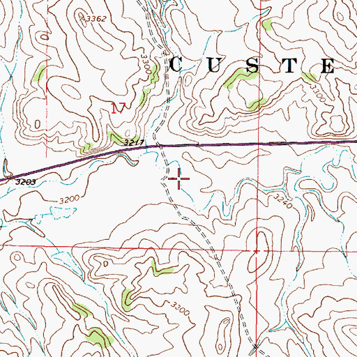 Topographic Map of 03S46E17DCAA01 Well, MT