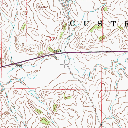 Topographic Map of 03S46E17DBDC01 Well, MT