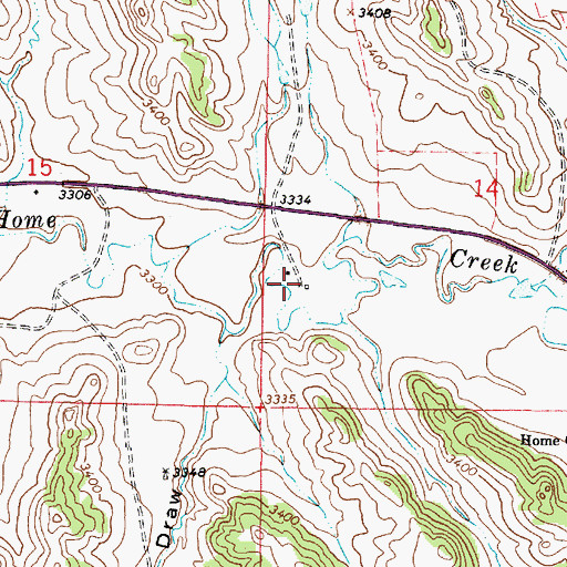 Topographic Map of 03S46E14CBCD02 Well, MT