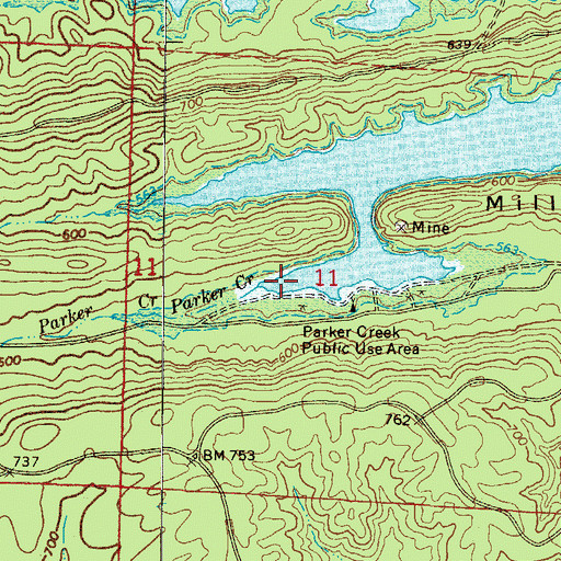 Topographic Map of Lake Greeson Nursery Pond, AR
