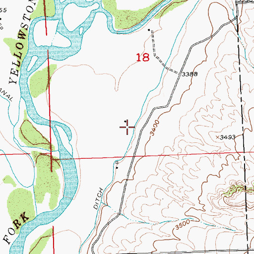 Topographic Map of 03S24E18CDAC01 Well, MT
