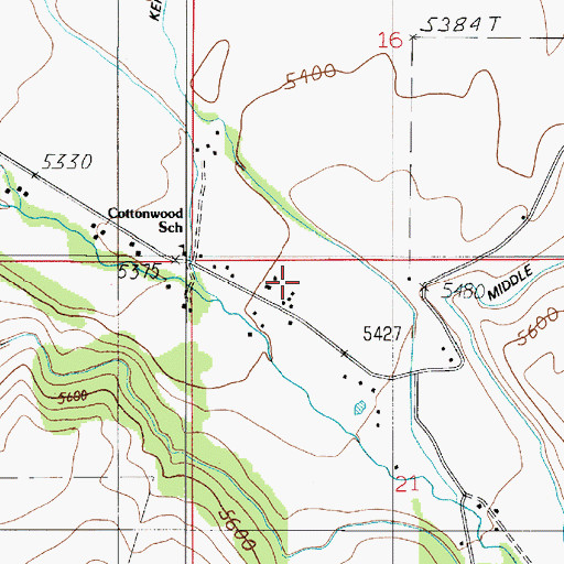 Topographic Map of 03S05E21BBA_01 Well, MT