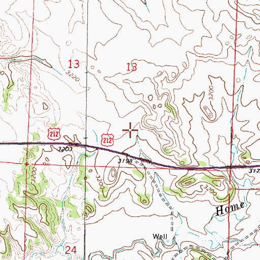 Topographic Map of 03S45E13DCBC01 Well, MT
