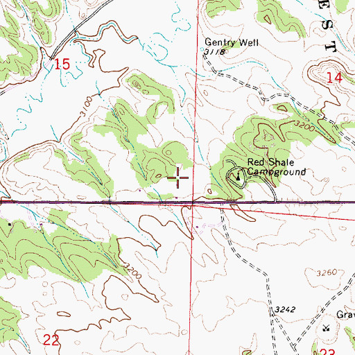Topographic Map of 03S45E15DDDA01 Well, MT