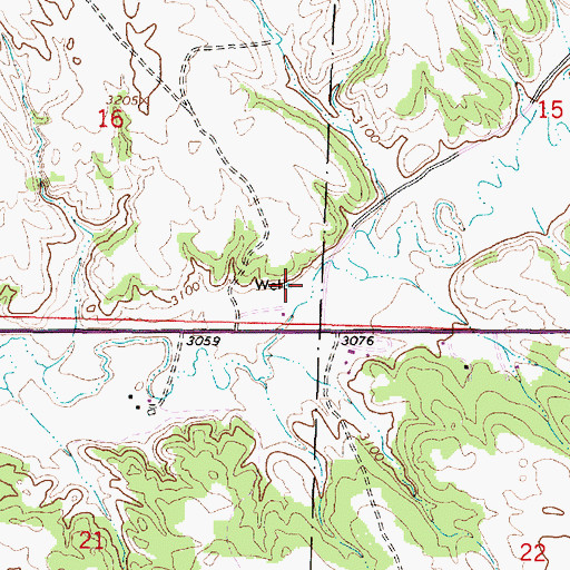 Topographic Map of 03S45E16DDDB01 Well, MT