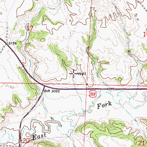 Topographic Map of 03S45E17DDDB01 Well, MT