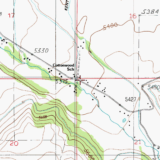 Topographic Map of 03S05E21BBBA01 Well, MT