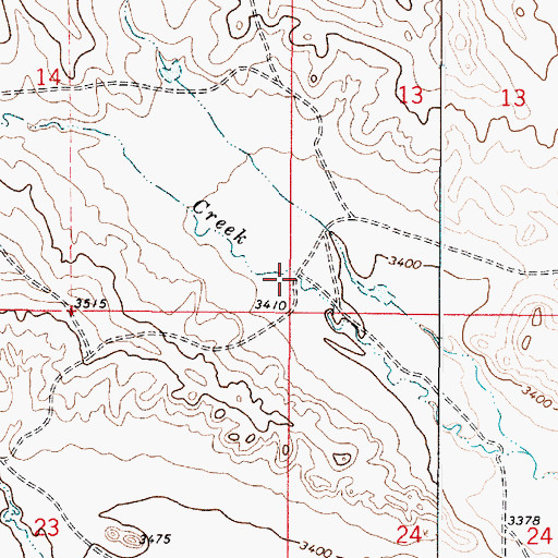 Topographic Map of 03S49E14DDDA01 Well, MT