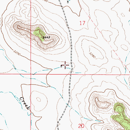 Topographic Map of 03S51E17CDCB01 Well, MT