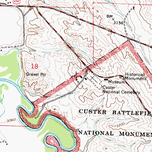 Topographic Map of 03S35E18DABD01 Well, MT