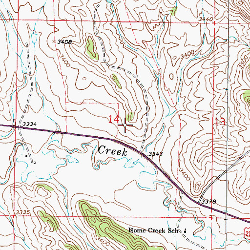 Topographic Map of 03S46E14DBBD01 Spring, MT