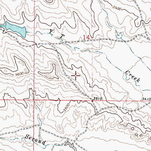 Topographic Map of 03S49E14CDBA01 Well, MT