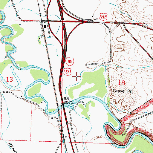 Topographic Map of 03S35E18BC__01 Well, MT