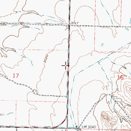 Topographic Map of 03S33E16BBBB02 Well, MT
