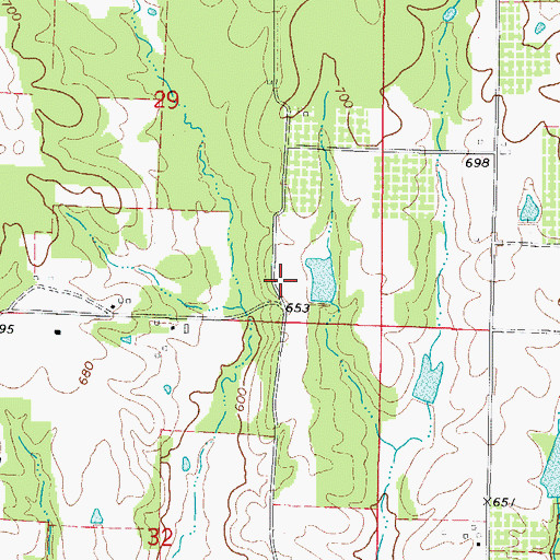 Topographic Map of McAdams Lake Dam, AR