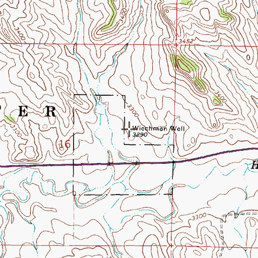 Topographic Map of 03S46E16ADCC01 Well, MT