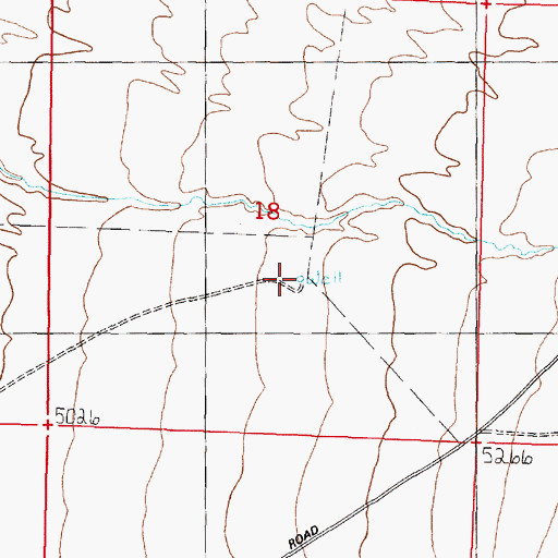 Topographic Map of 03S05W18DBCA01 Well, MT