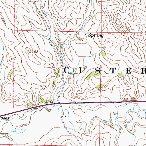 Topographic Map of 03S46E17ADBC01 Well, MT