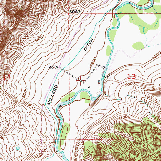 Topographic Map of 03S12E13CBBA01 Well, MT