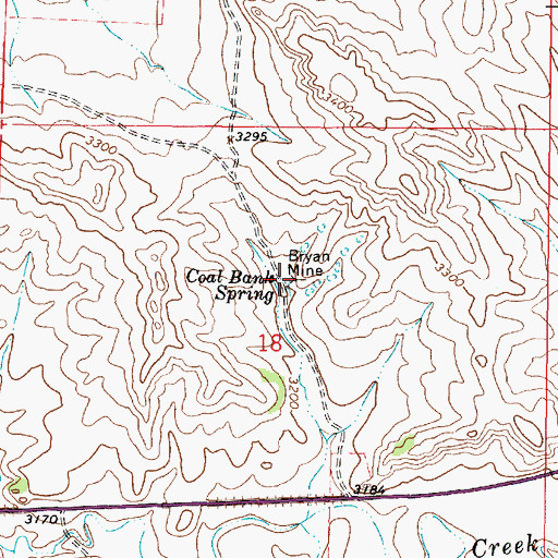 Topographic Map of 03S46E18BDAC01 Spring, MT