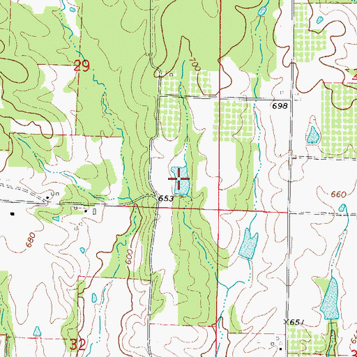 Topographic Map of McAdams Lake, AR