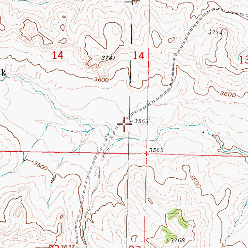 Topographic Map of 03S38E14DDAC01 Well, MT