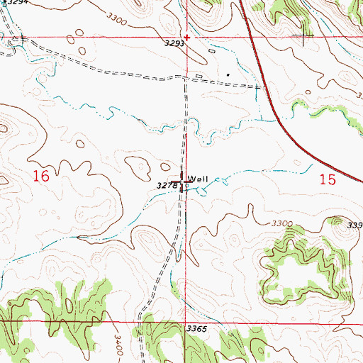 Topographic Map of 03S50E15BCBB01 Well, MT