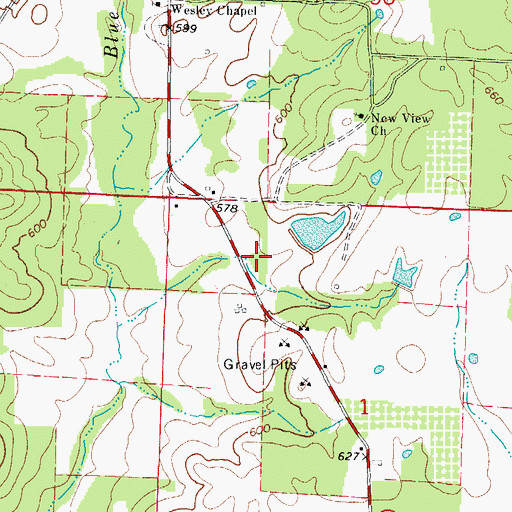 Topographic Map of Barnes Lake Dam, AR