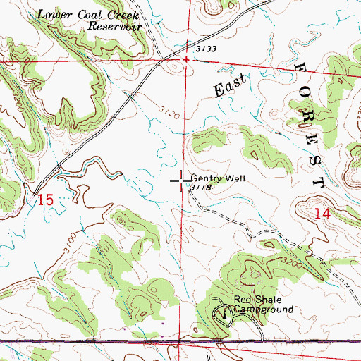 Topographic Map of 03S45E14BCCB01 Well, MT