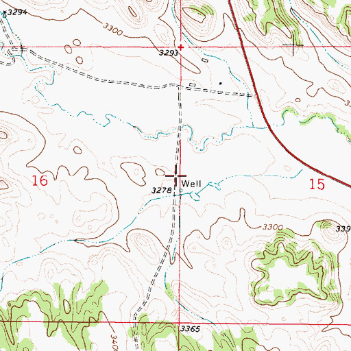 Topographic Map of 03S50E15CBBB01 Well, MT