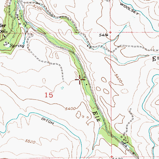 Topographic Map of 04S12E25CBBD01 Well, MT