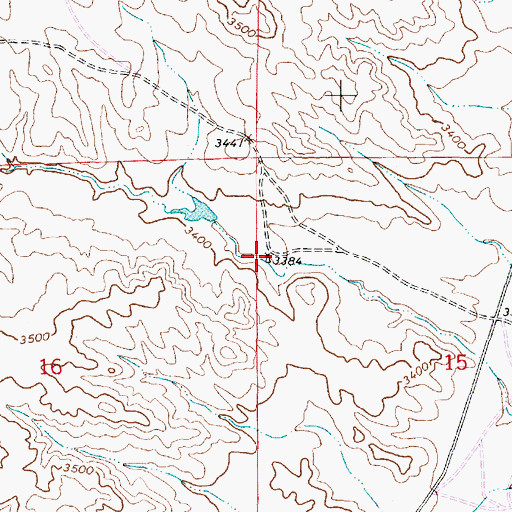 Topographic Map of 03S48E15BBCC01 Well, MT