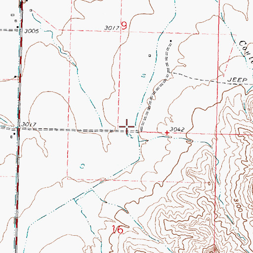 Topographic Map of 03S33E09DCC_01 Well, MT
