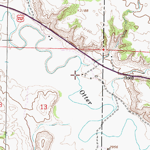 Topographic Map of 03S44E13AACD01 Well, MT