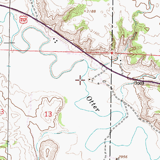 Topographic Map of 03S44E13AACC01 Well, MT