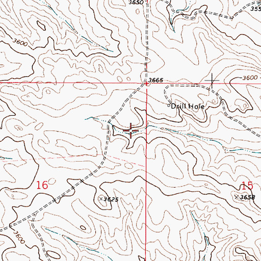 Topographic Map of 03S49E16AADD01 Well, MT