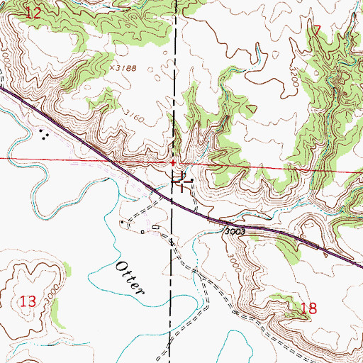 Topographic Map of 03S45E18BBBD01 Well, MT