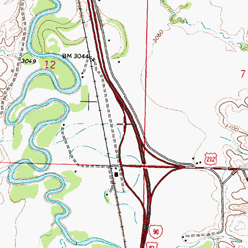 Topographic Map of 03S34E12DA__01 Well, MT