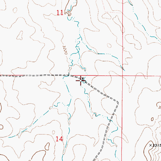 Topographic Map of 03S51E14ABAB01 Well, MT