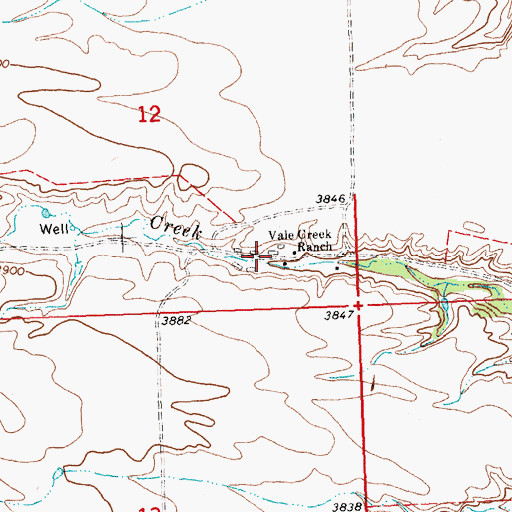 Topographic Map of 03S26E12DDBC01 Well, MT